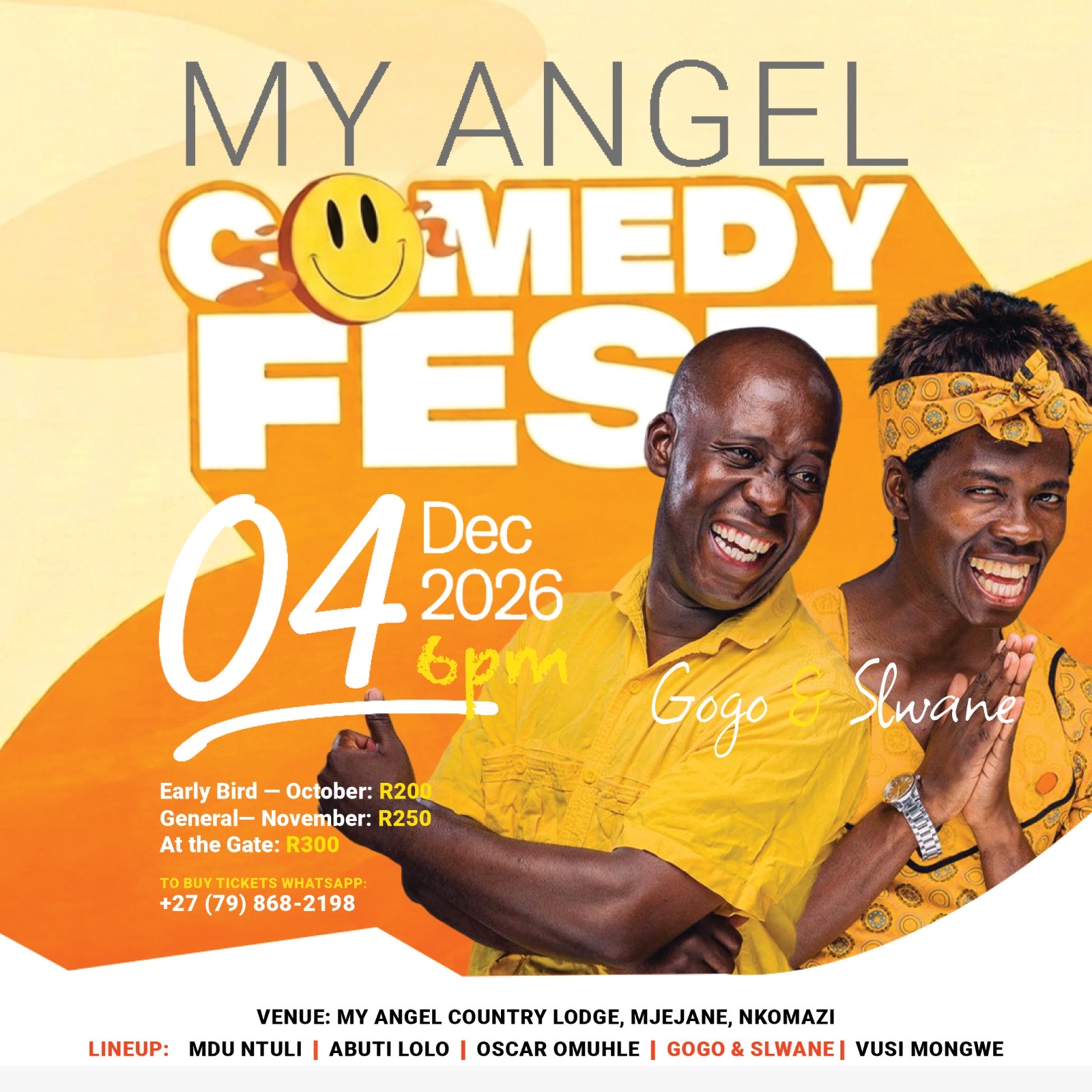 My Angel Comedy Fest live event poster